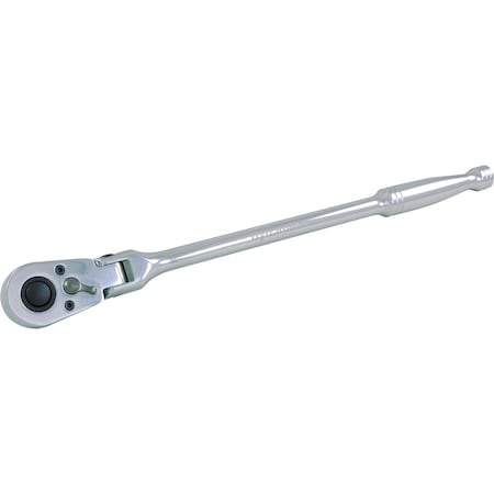 Dynamic Tools 3/8" Dr. 48 Tooth Flex Head Ratchet, 11-3/4" Long, Chrome Finish D005308